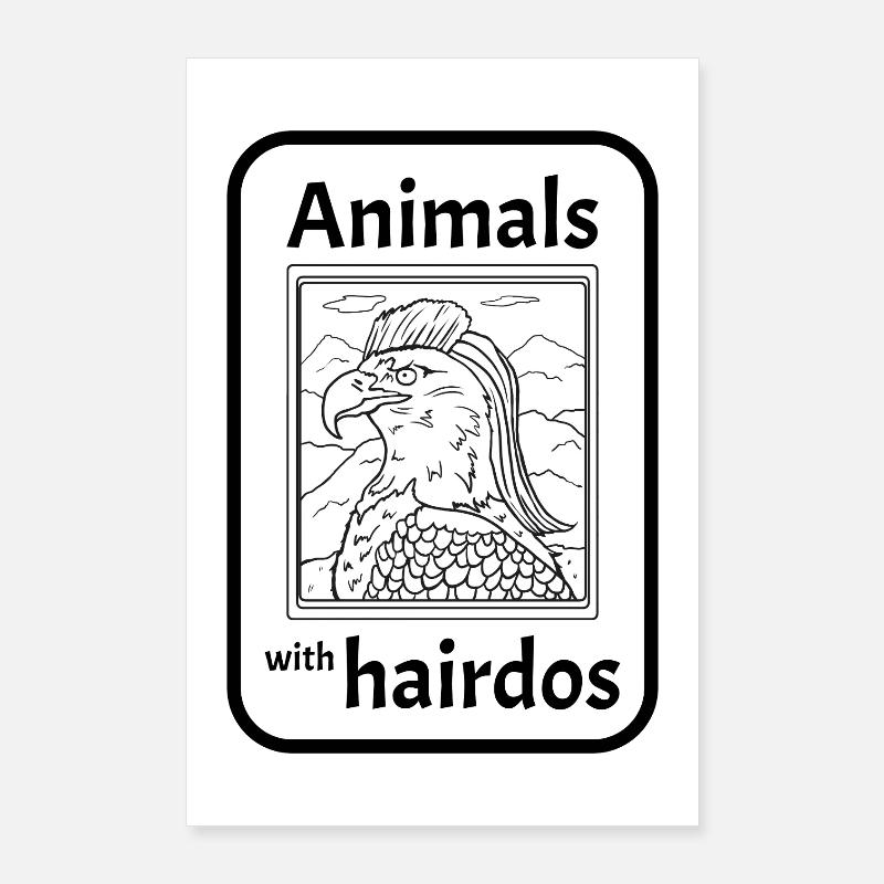 Eagle with mullet hairstyle Poster 24" x 35" (60x90 cm)