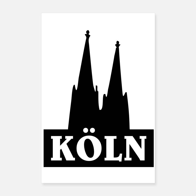 Köln Logo mit dem Kölner Dom Poster 60x90 cm