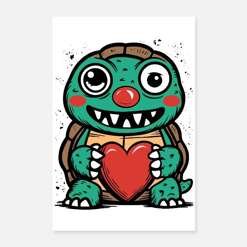 Crazy turtle Poster 24" x 35" (60x90 cm)