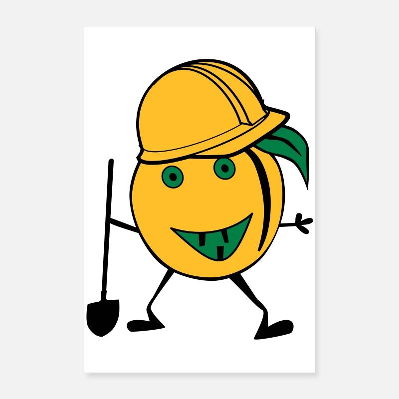 Orangen Bauarbeiter Poster 60x90 cm