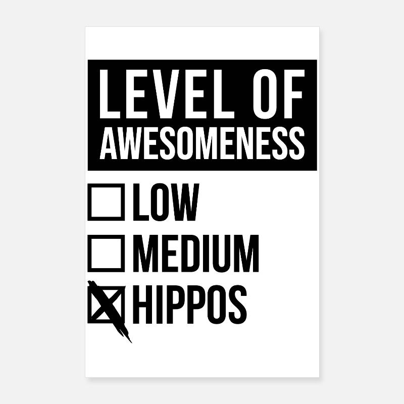 hippopotame Poster 60 x 90 cm