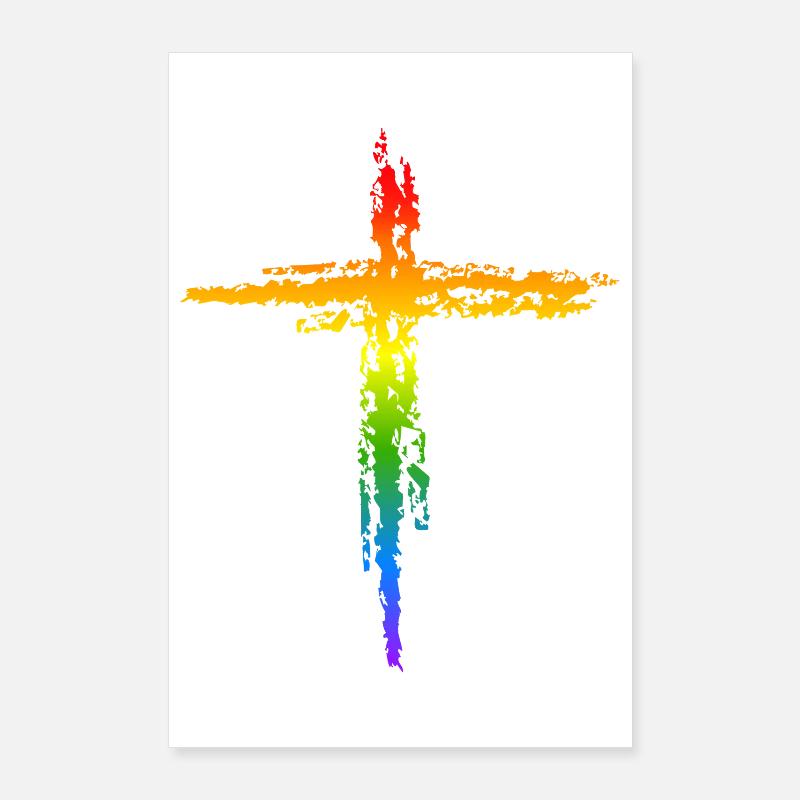 Rainbow Cross Poster 24" x 35" (60x90 cm)