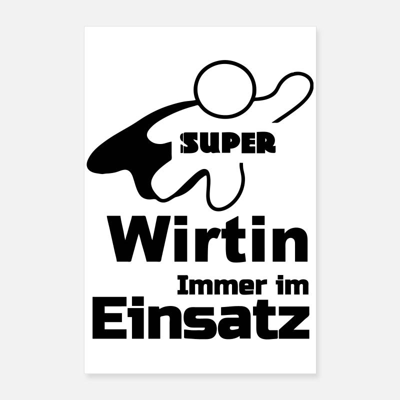 Super Wirtin Geschenk Poster 60x90 cm