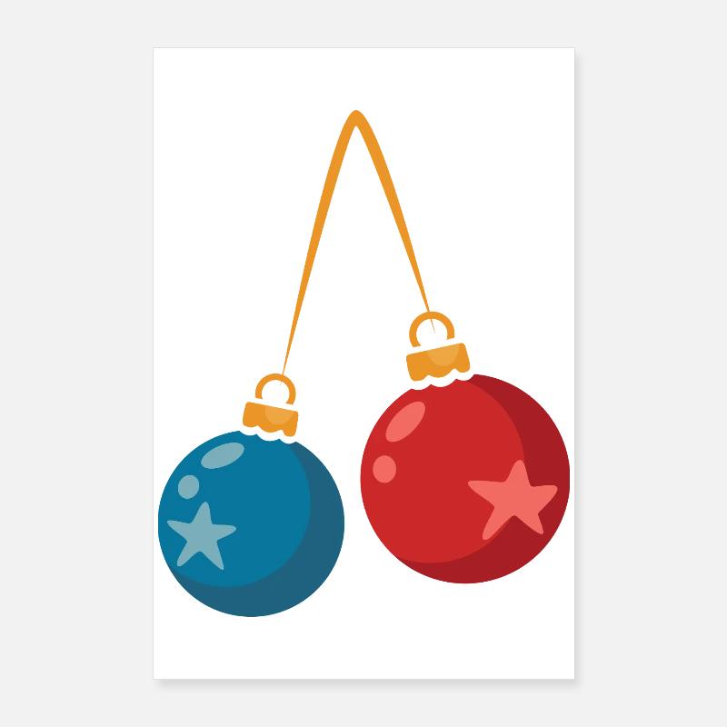 Bunte Weihnachtskugeln Deko Design Poster 60x90 cm
