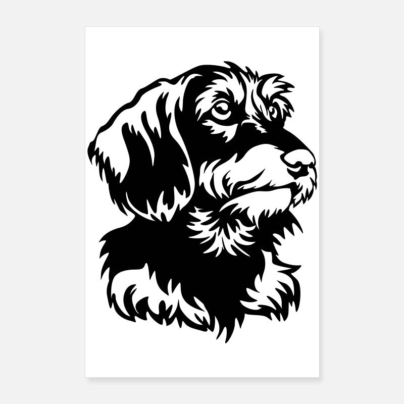Dackel Kopf Poster 60x90 cm