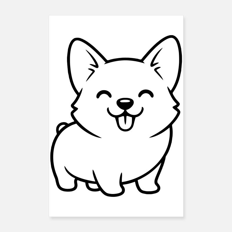 Résumé du chiot Corgi Poster 60 x 90 cm