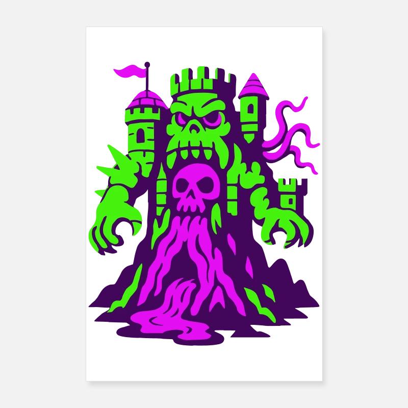Château fantastique de Kraken Poster 60 x 90 cm
