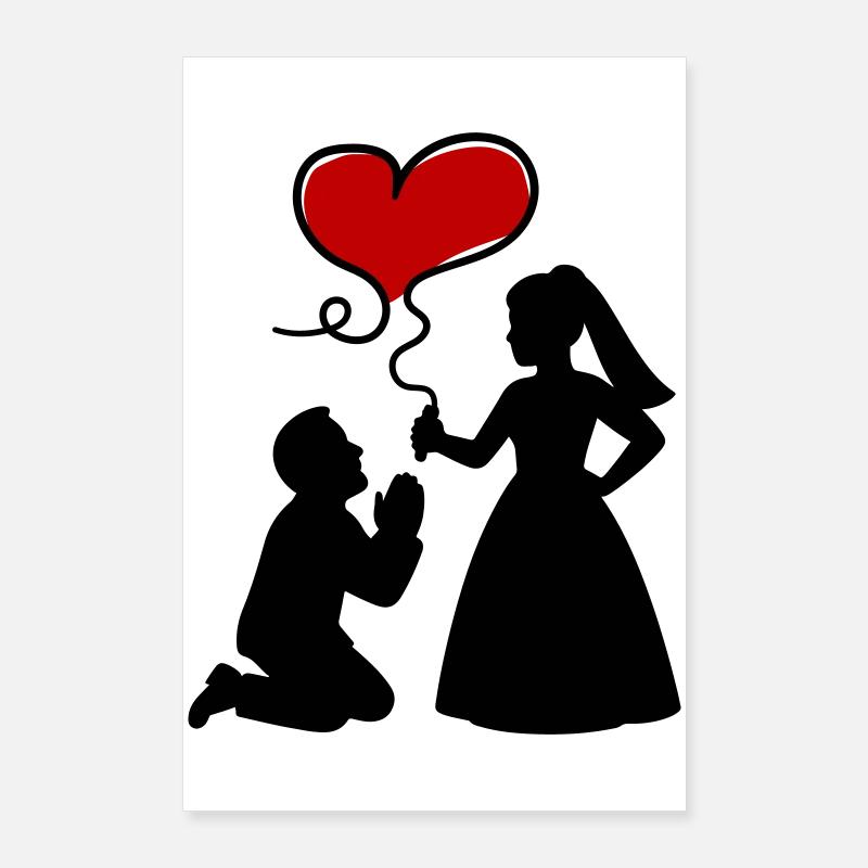 Mariage des mariés Poster 60 x 90 cm