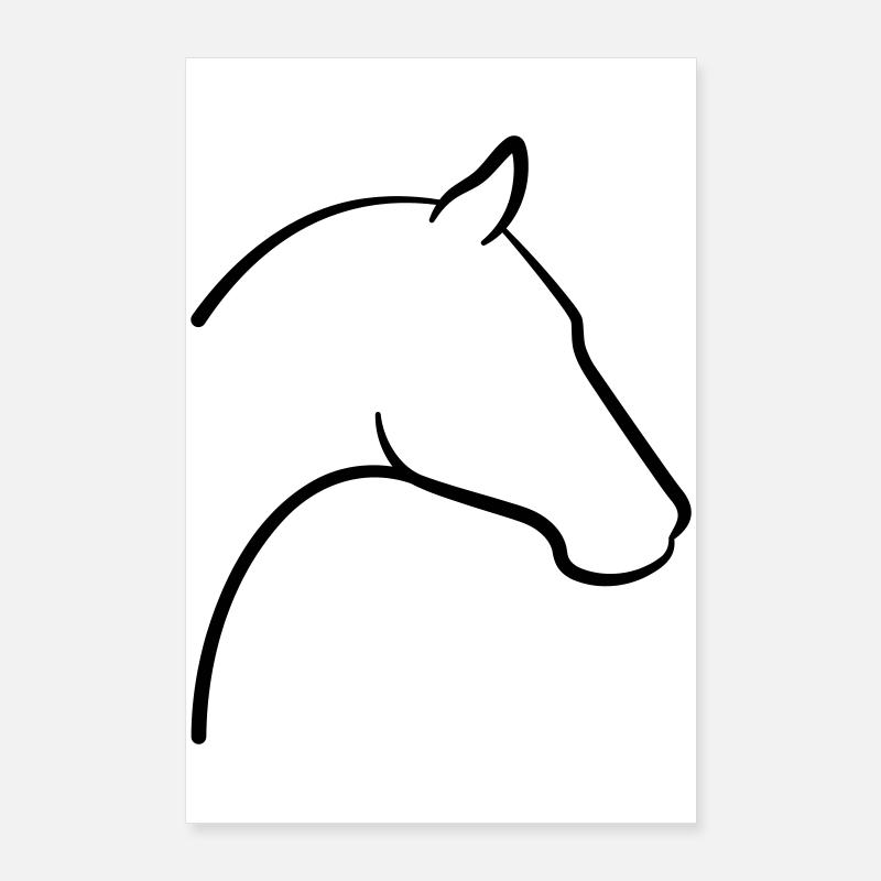 Contour de l’icône de la tête de cheval Poster 60 x 90 cm