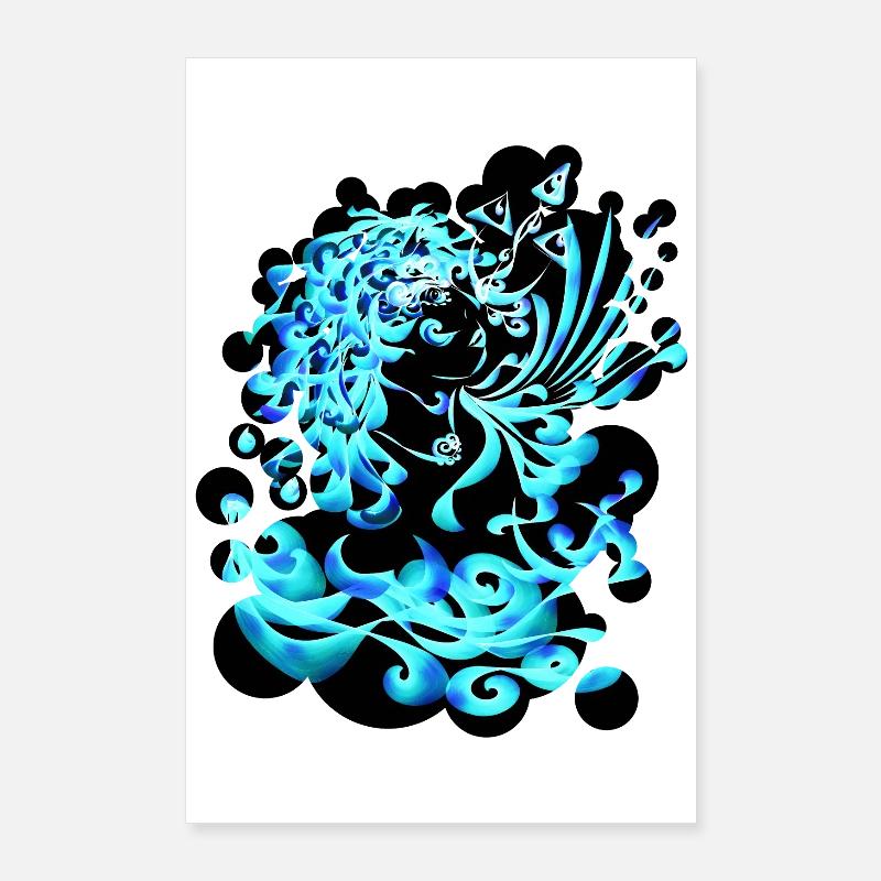 Aquarius Element Wasser cutout Poster 60x90 cm