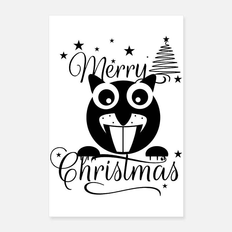 Merry Chrysstman's Squirrel Poster 24" x 35" (60x90 cm)