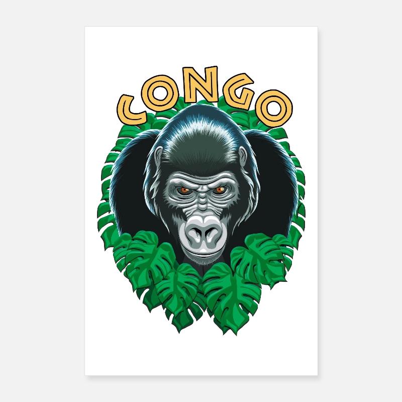 Gorille Du Congo Poster 60 x 90 cm