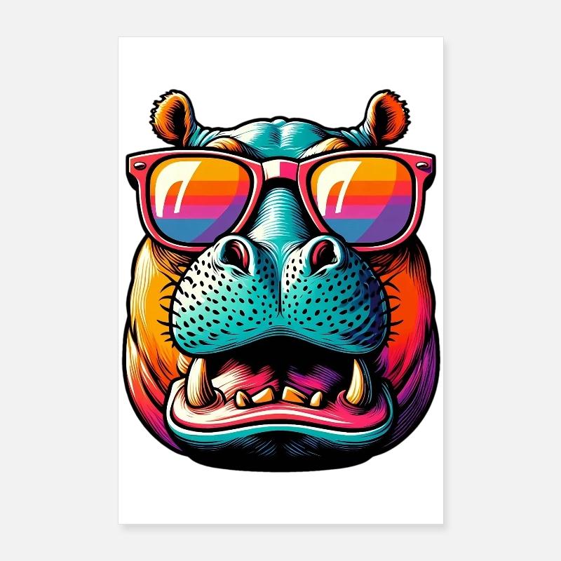 Nilpferd Poster 60x90 cm