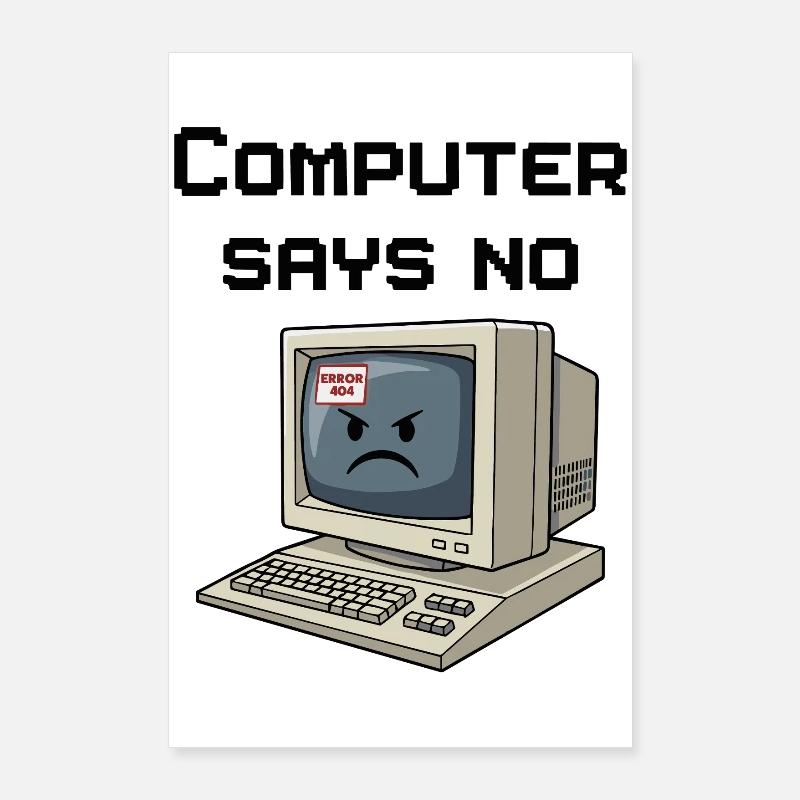 Retro Computer 404 Fehler Poster 60x90 cm