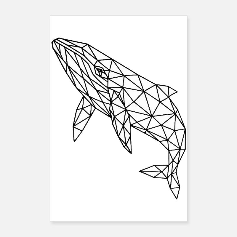 Geometric polygon whale Poster 24" x 35" (60x90 cm)