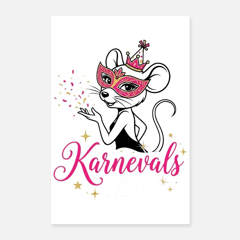 Karnevals Maus - Kölsche Mädche , Tierkostüm  Poster 60x90 cm