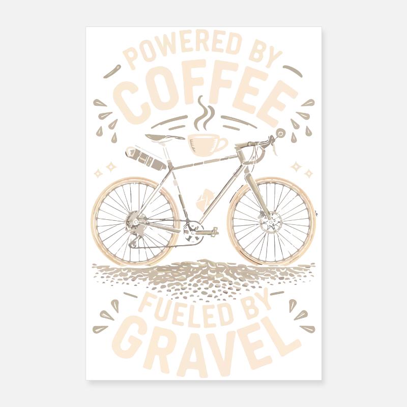 Graphique de vélo alimenté par le café Poster 60 x 90 cm