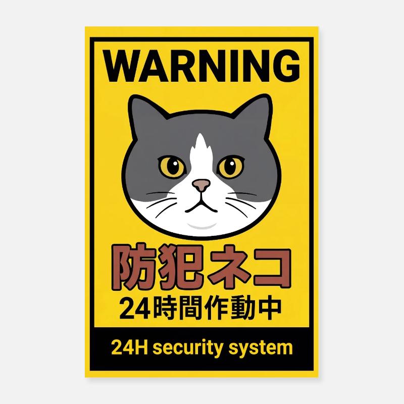 Sécurité féline 24h/24: le chat de garde Poster 40 x 60 cm