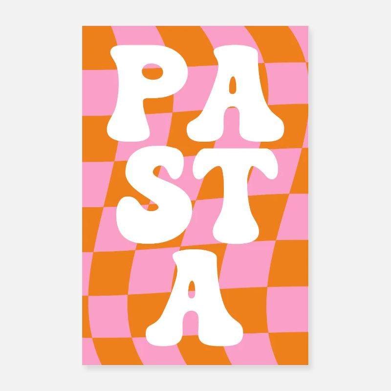 Pasta Retro Check Poster 16" x 24" (40x60 cm)