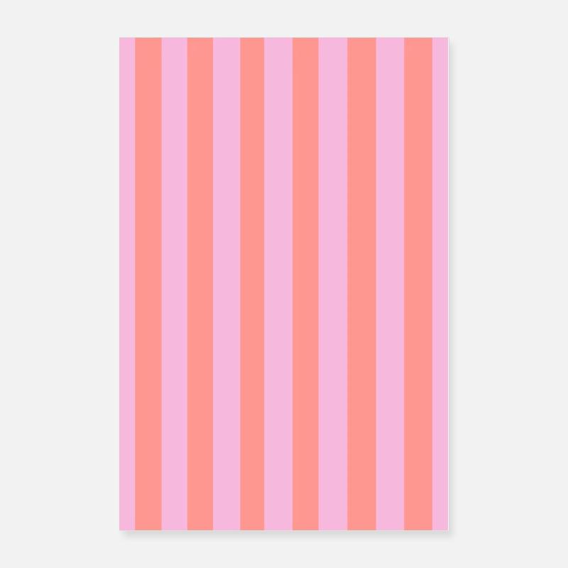 Stripes - Pink Red Customizable Poster 16" x 24" (40x60 cm)