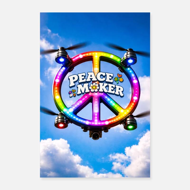 Friedensstifter Regenbogen-LED-Ring Poster 40x60 cm