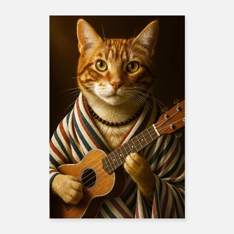 Ukulele Cat Poster 16" x 24" (40x60 cm)