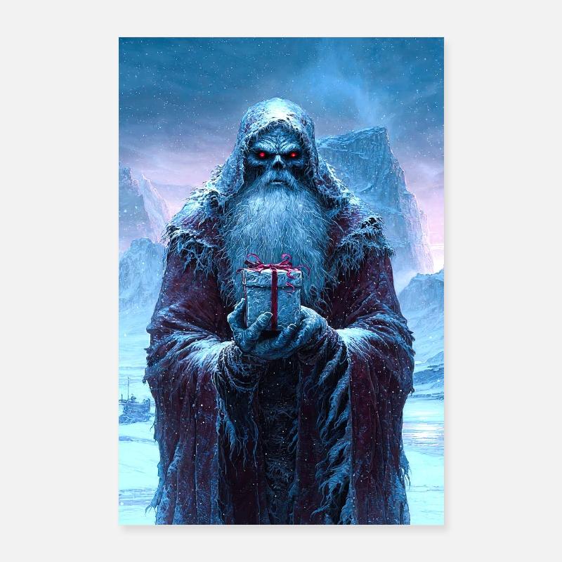 Gruseliger Heiliger mit Geschenk Poster 40x60 cm
