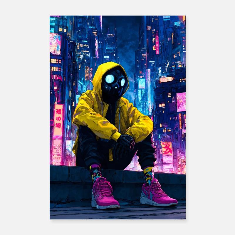 Neon City Cavalier Masqué Poster 40 x 60 cm