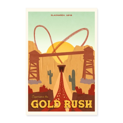 Gold Rush Vintage Travel Poster - Poster 40x60 cm