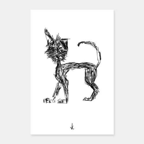 scribble dog - art poster - Poster 16 x 24 (40x60 cm)