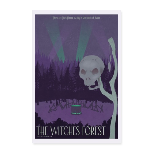 Witches Forest Vintage Travel Poster - Poster 40x60 cm