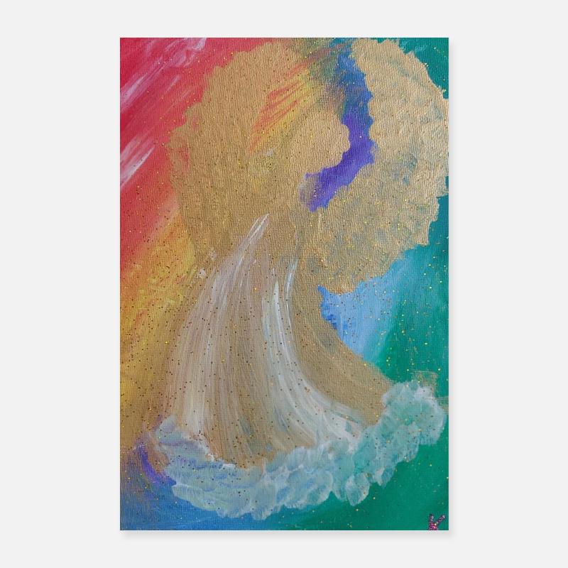 Regenbogenengel - Engel des Einklangs - Engelbild Poster 40x60 cm