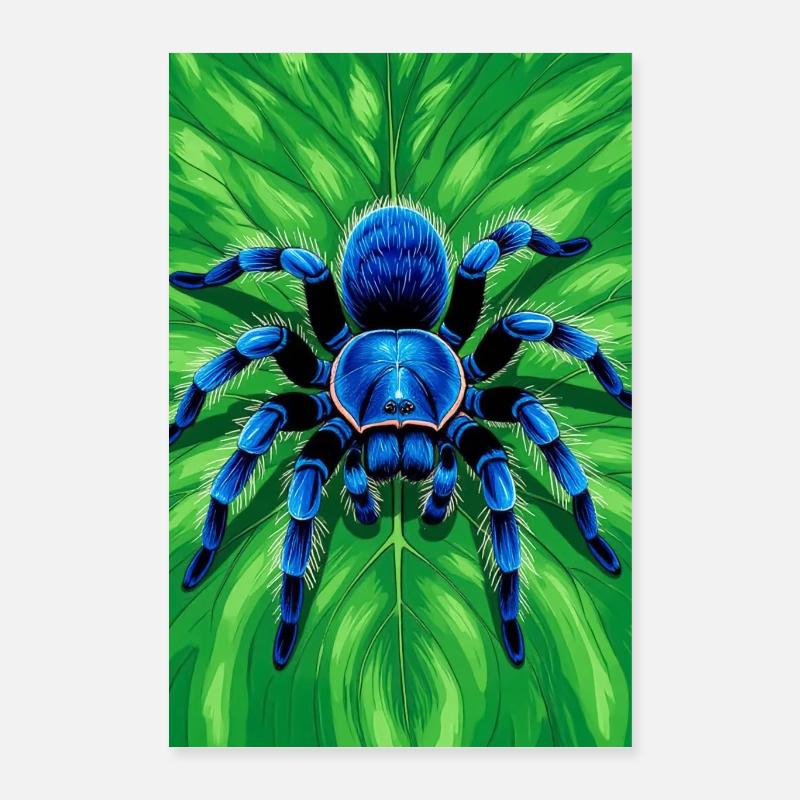 Gooty Sapphire Tarantula Brilliant blue spider Poster 16" x 24" (40x60 cm)