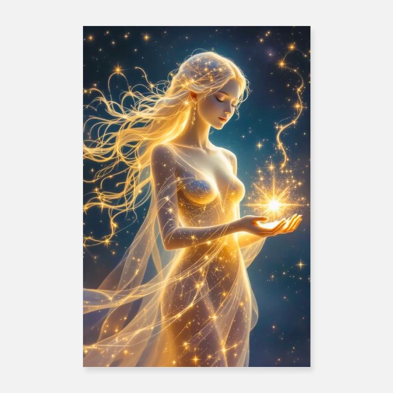Interstellar maiden formed from starlight  Poster 16" x 24" (40x60 cm)