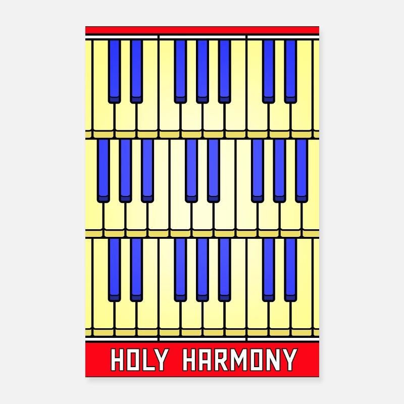 Touches de piano en vitrail Poster 40 x 60 cm