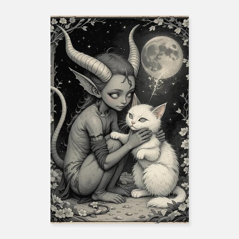 Mondschein-Dämon Poster 40x60 cm