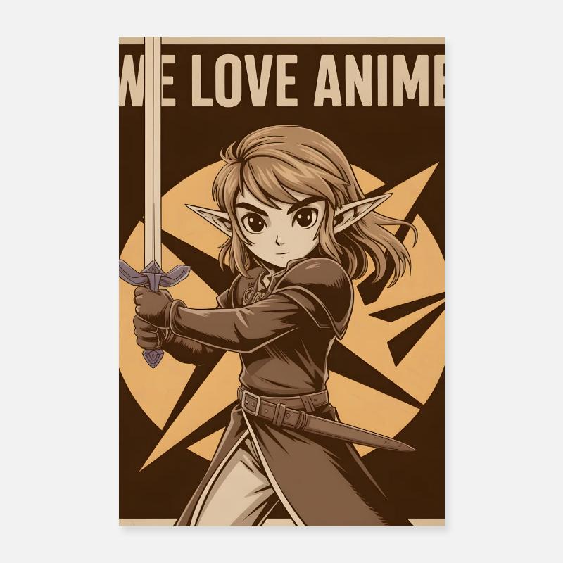 Héroïne d’anime avec une épée Poster 40 x 60 cm