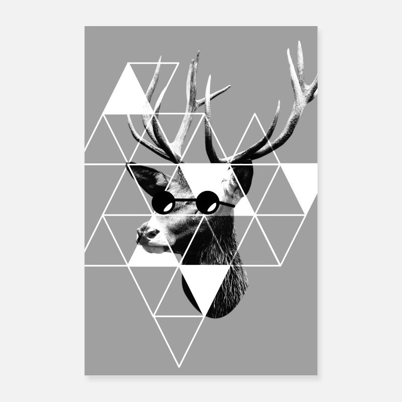 Hirschkopf - Hirsch - Hipster Poster 40x60 cm