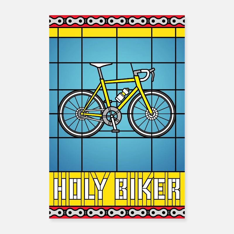 Fahrrad-Buntglasfenster Poster 40x60 cm