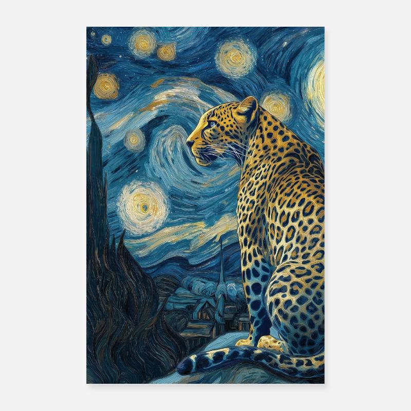 Léopard Van Gogh Poster 40 x 60 cm