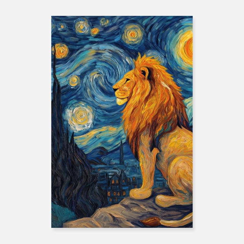 Löwe Van Gogh Poster 40x60 cm