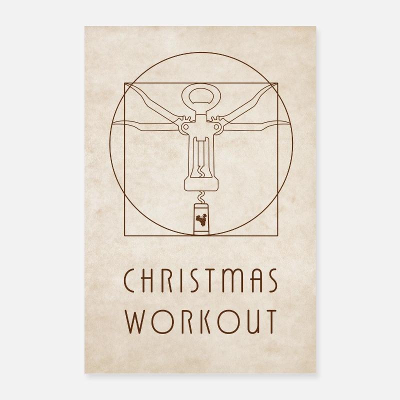 Christmas Workout – Vitruv Corkscrew Poster 40x60 cm