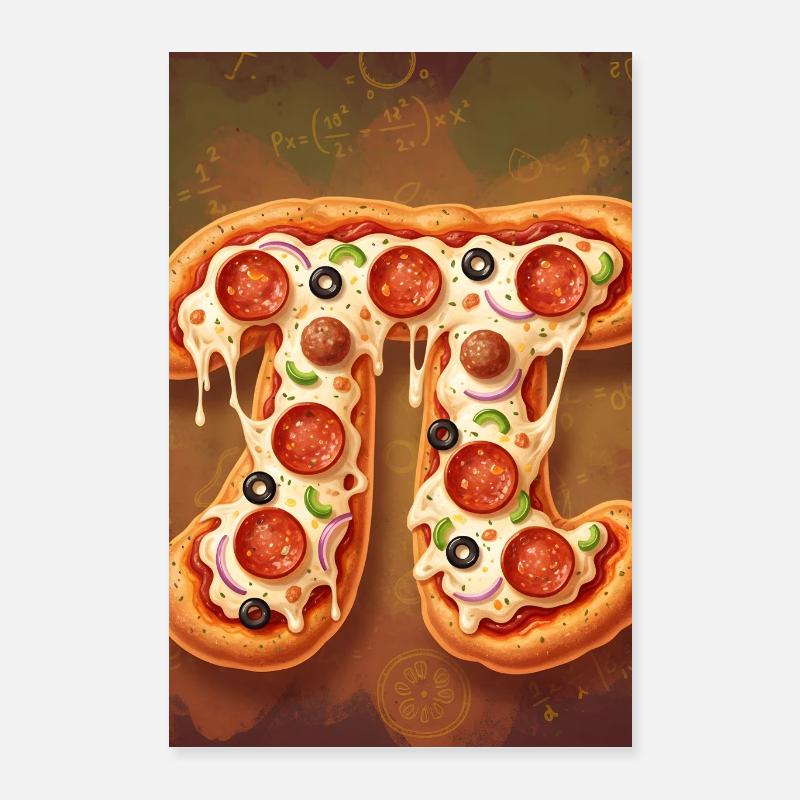 Pi Shape Pizza Poster 40x60 cm