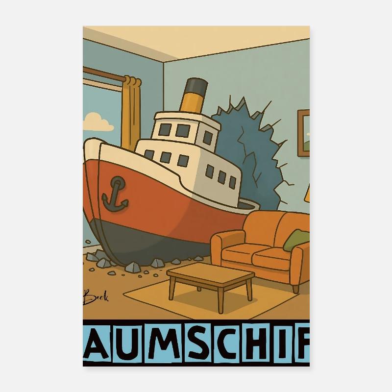 Raumschiff by Rico Beck Poster 40x60 cm