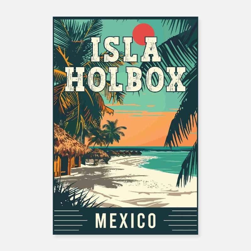Vivez le paradis sur l’île Holbox au Mexique Poster 40 x 60 cm