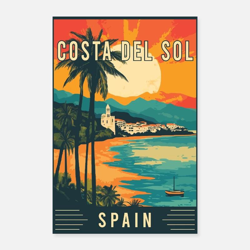 Explorez la Costa del Sol méditerranéenne en Espagne Poster 40 x 60 cm