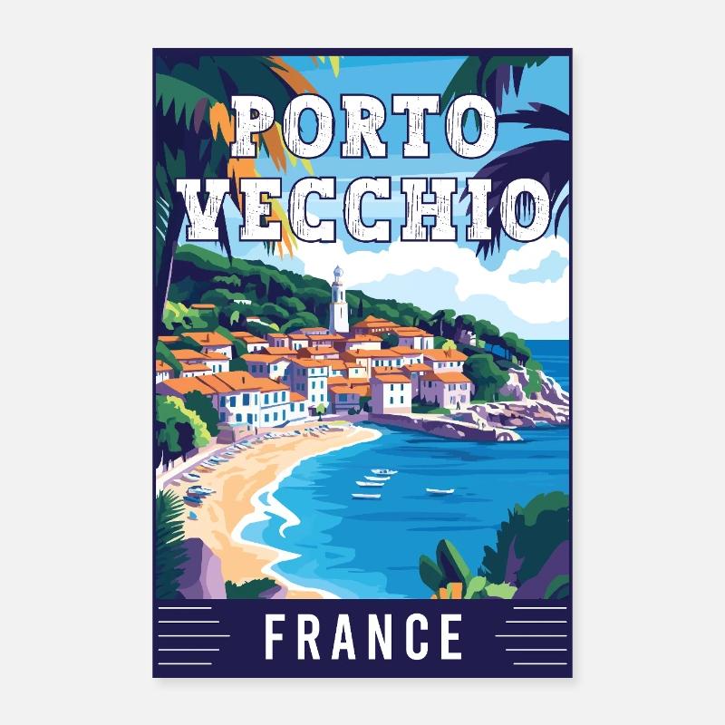 Explore Enchanting Porto Vecchio in France Poster 16" x 24" (40x60 cm)