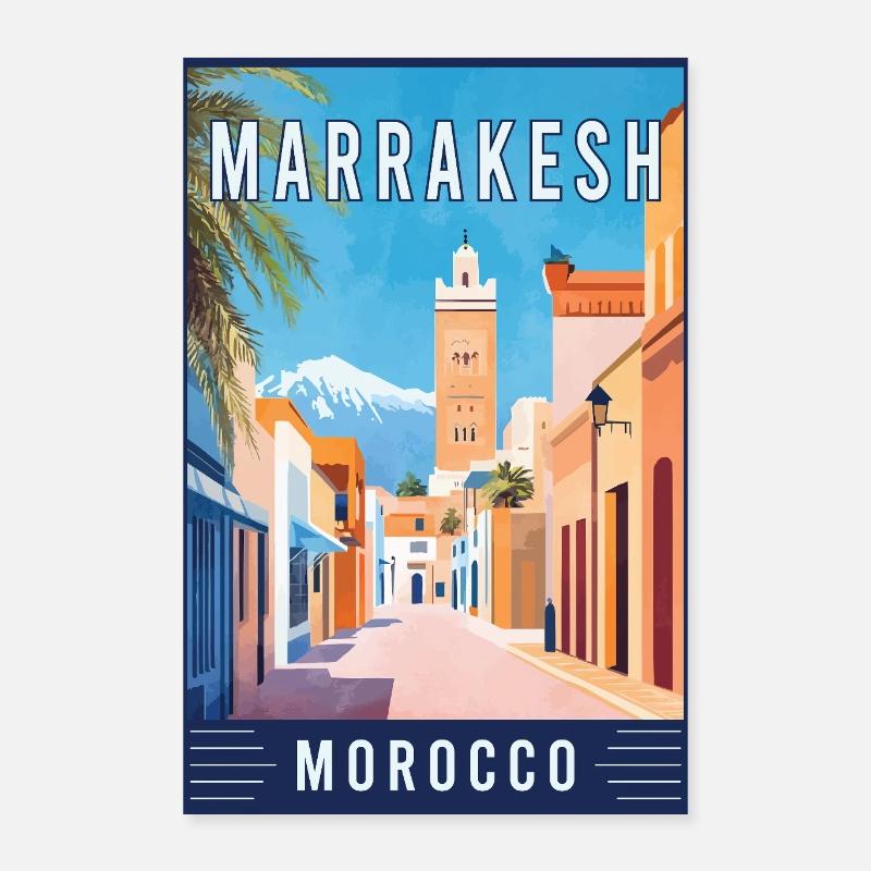Entdecken Sie lebendige Souks von Marrakesch in Marokko Poster 40x60 cm