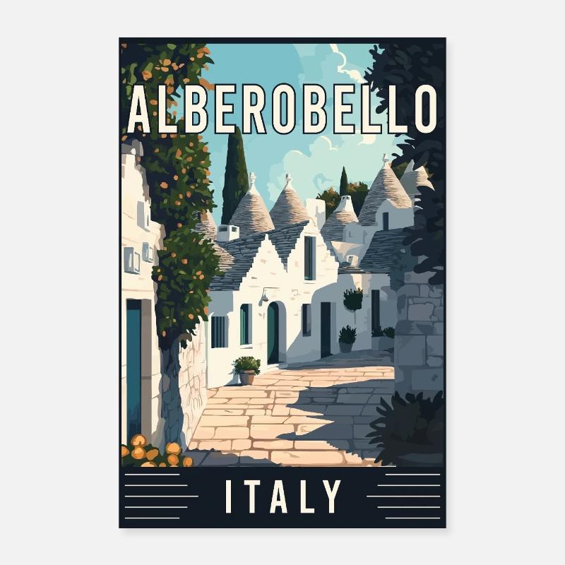 Explore Mediterranean Alberobello in Italy Poster 16" x 24" (40x60 cm)