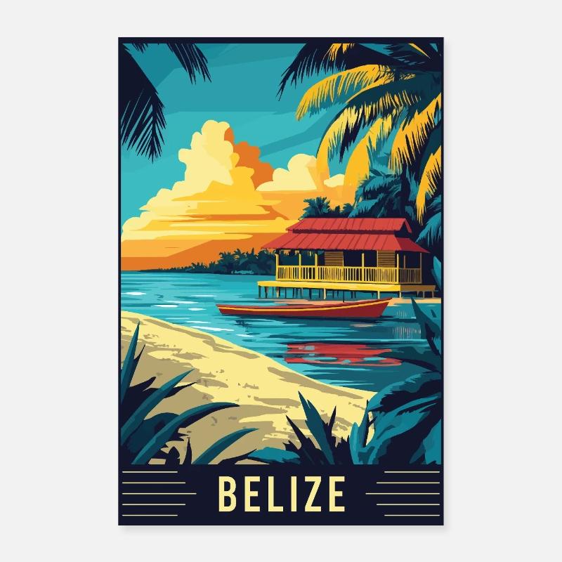 Découvrez le paradis tropical du Belize Poster 40 x 60 cm